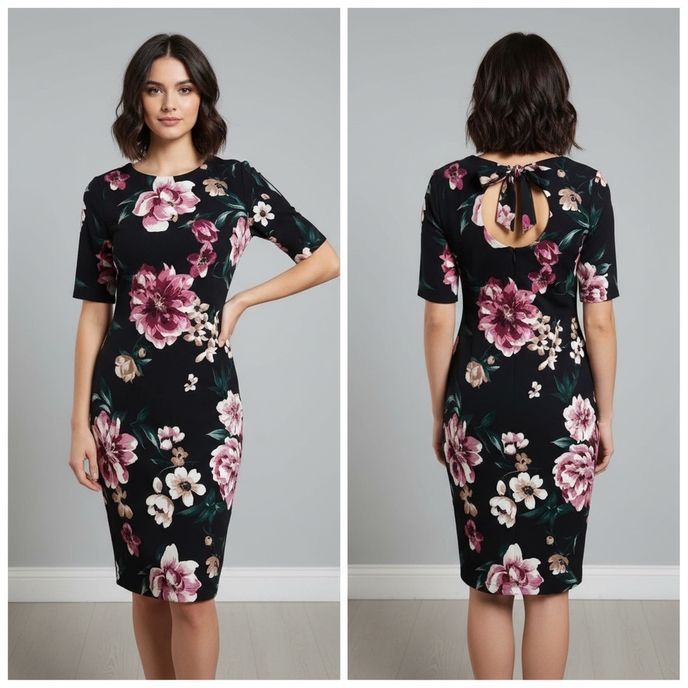 Premier Amour Black Floral Dress